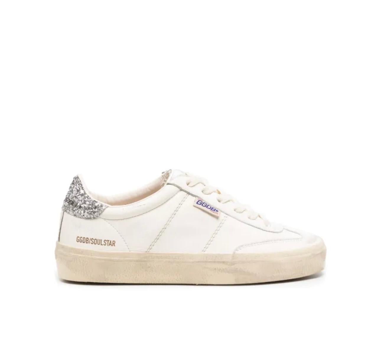 Golden goose-soul star distressed glittered sneakers