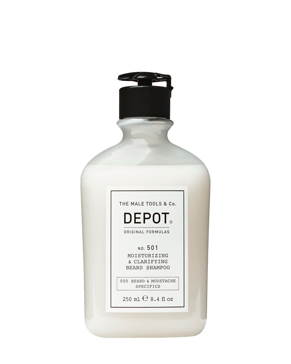 DEPOT No. 501 – Moisturizing &amp; Clarifying Beard Shampoo שמפו לזקן – ניקוי עמוק ולחות