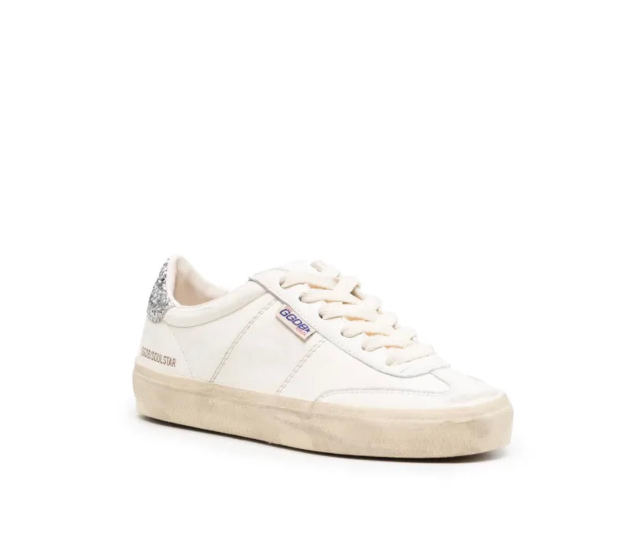 Golden goose-soul star distressed glittered sneakers