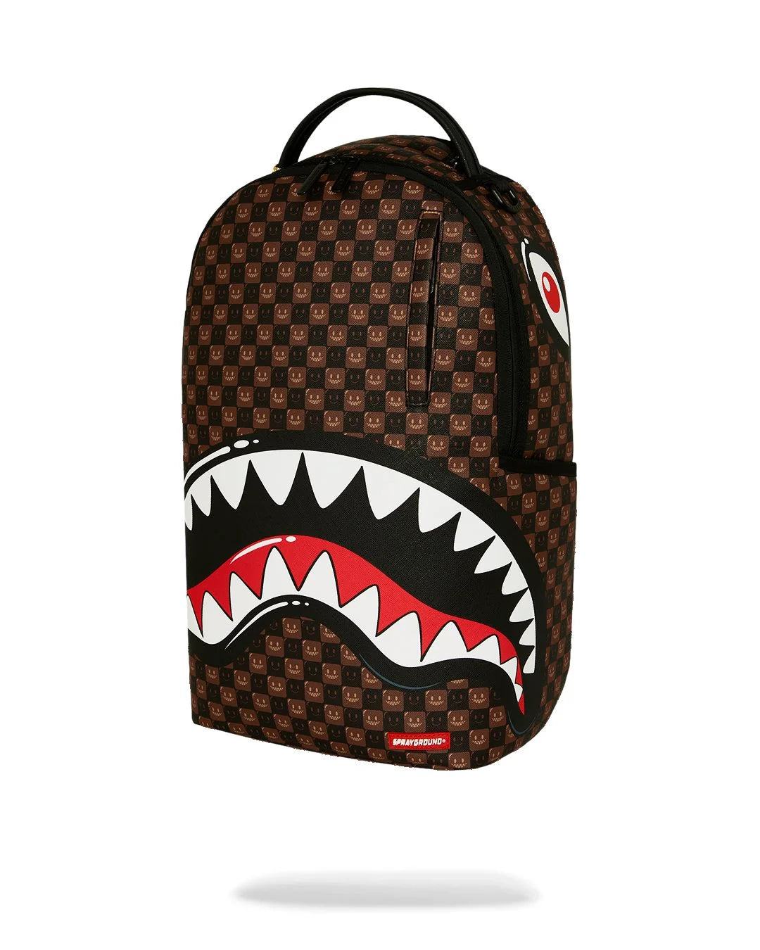 SHARKS IN PARIS WTF BUBBLE BROWN CHECK BACKPACK