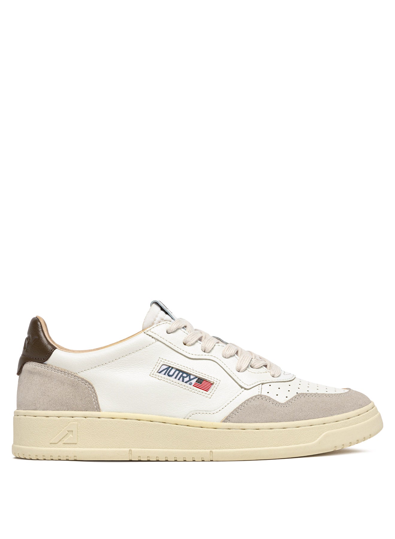 Autry LS15 – Medalist Low White / Beige Suede Sneakers | סניקרס Medalist
