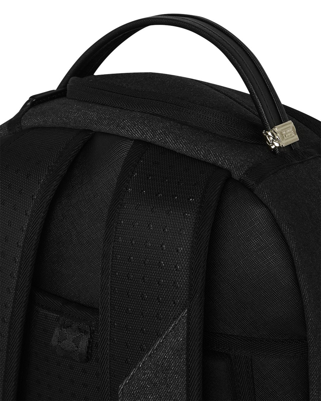 BLACK DENIM TEAR SHARK BACKPACK-תיק שחור גינס