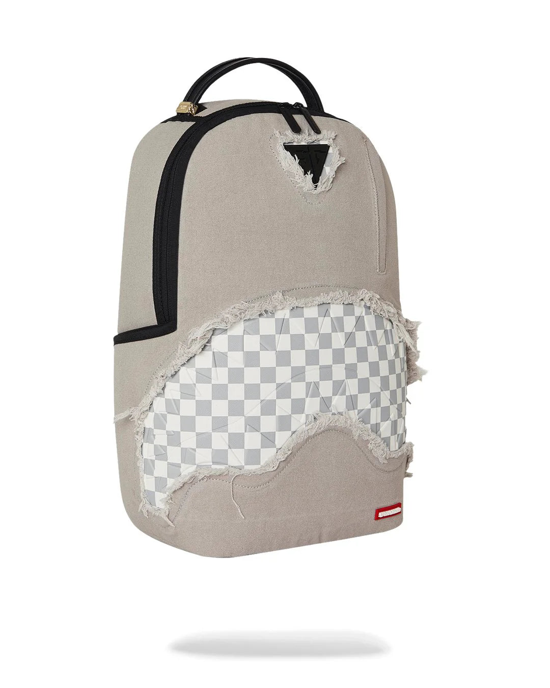 CREAM DENIM TEAR SHARK BACKPACK-תיק גב אפר גינס