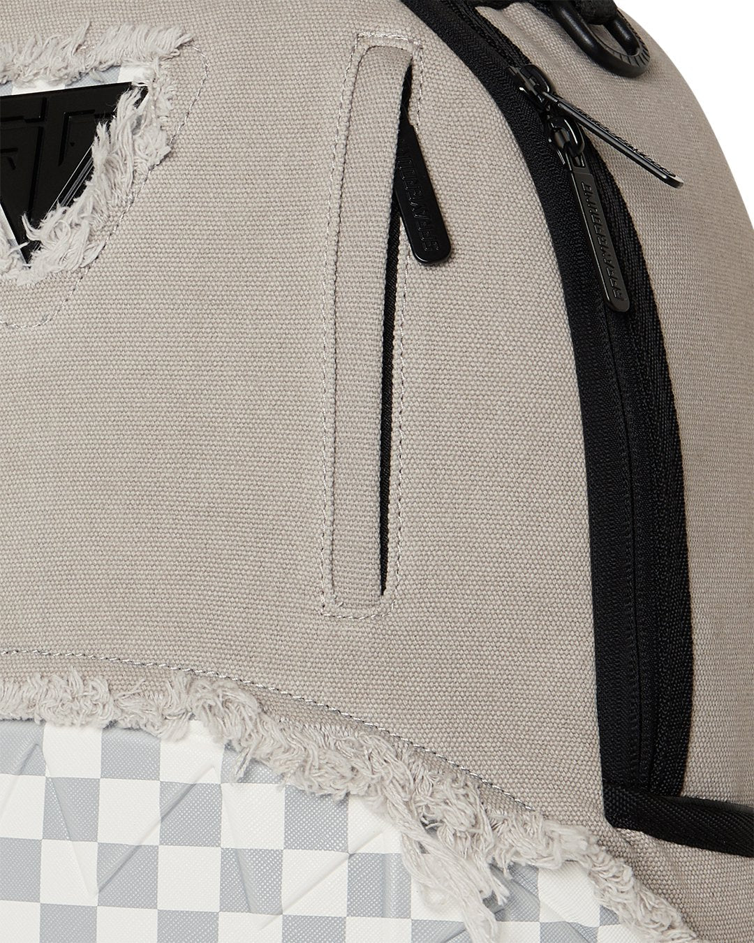 CREAM DENIM TEAR SHARK BACKPACK-תיק גב אפר גינס