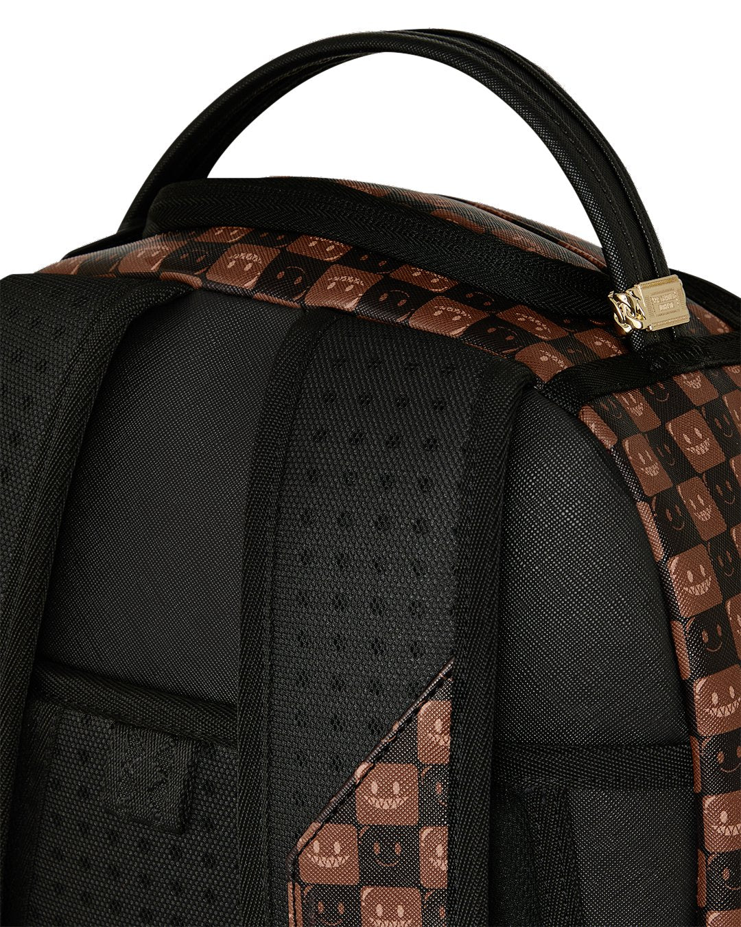 SHARKS IN PARIS WTF BUBBLE BROWN CHECK BACKPACK