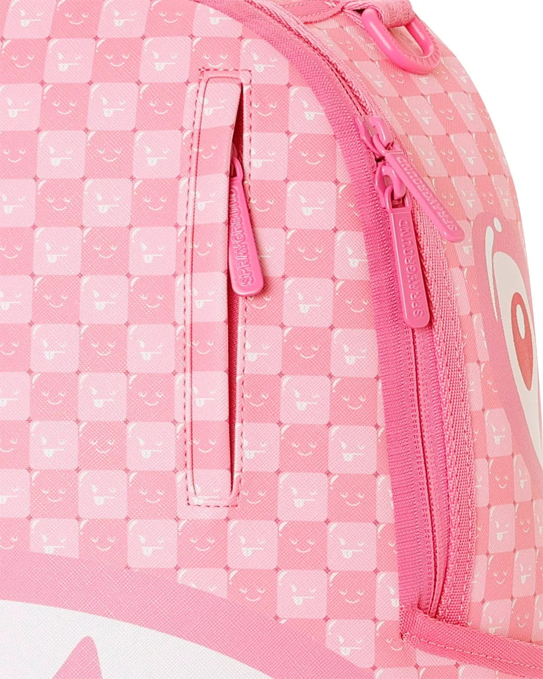 PINK NEW CHECK FACES BACKPACK