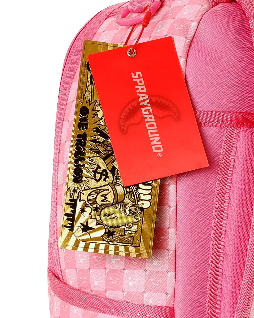 PINK NEW CHECK FACES BACKPACK