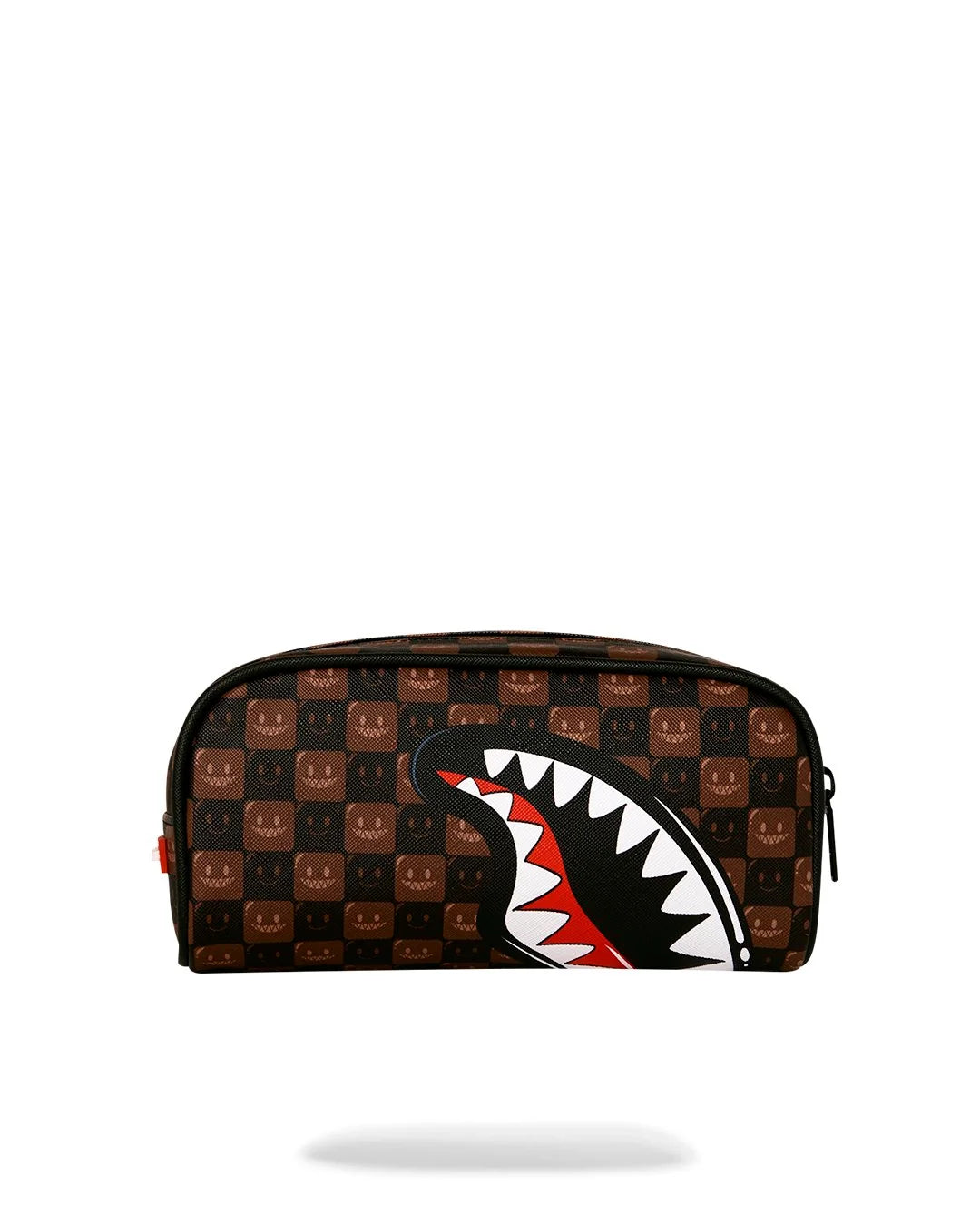 SHARKS IN PARIS WTF BUBBLE BROWN CHECK POUCH-קלמר ספריגראונד