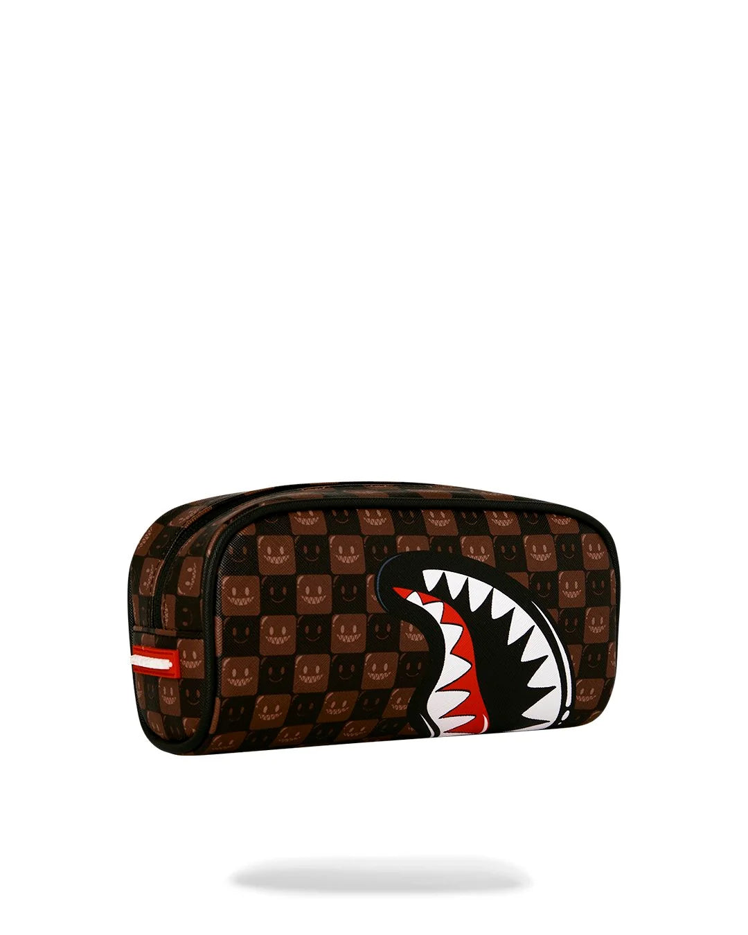 SHARKS IN PARIS WTF BUBBLE BROWN CHECK POUCH-קלמר ספריגראונד