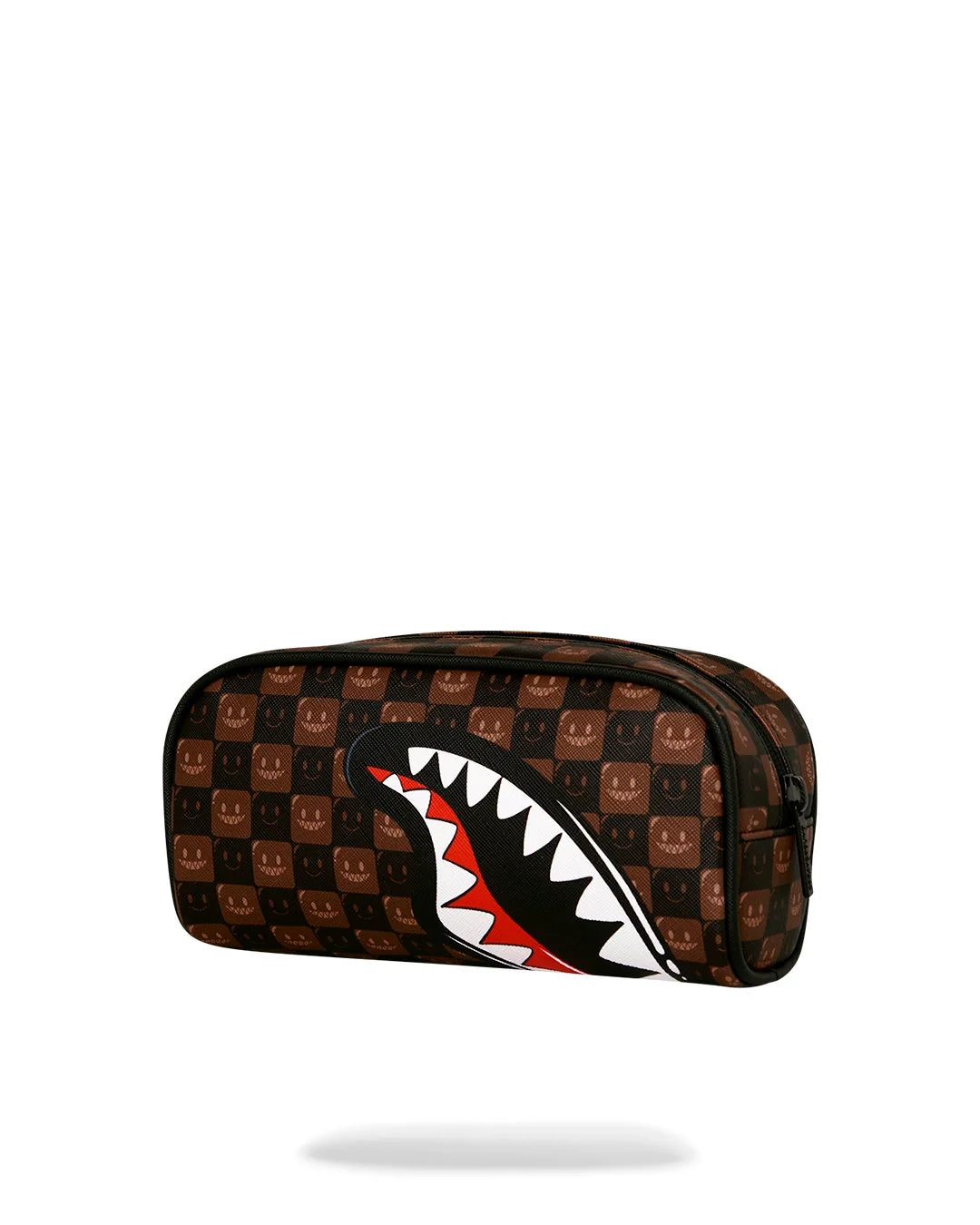 SHARKS IN PARIS WTF BUBBLE BROWN CHECK POUCH-קלמר ספריגראונד