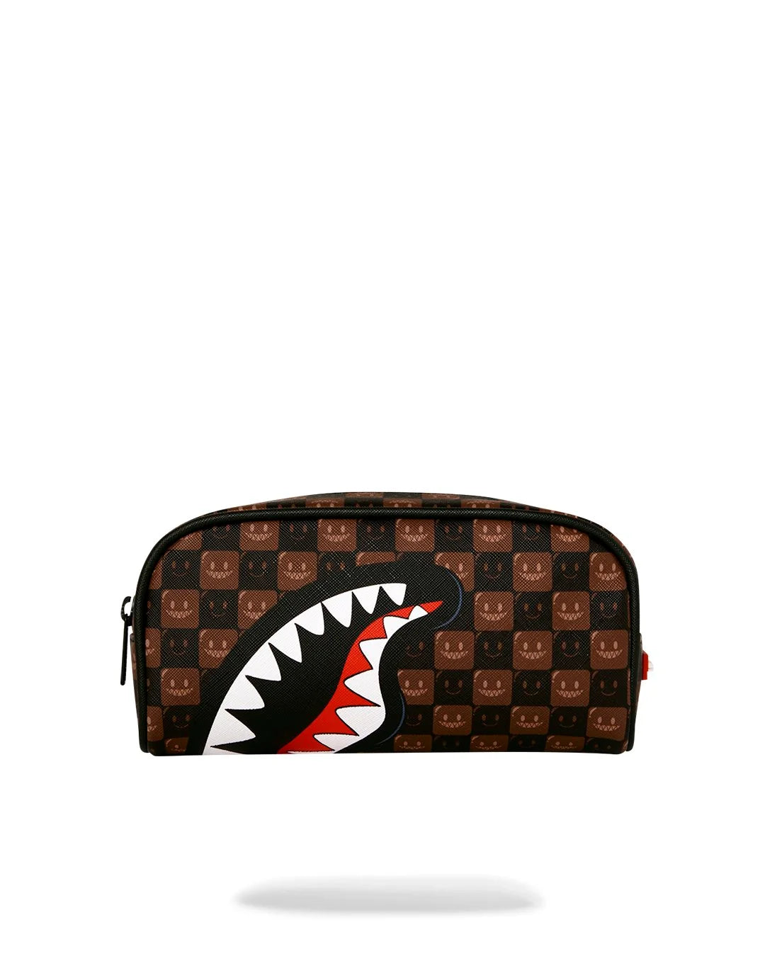 SHARKS IN PARIS WTF BUBBLE BROWN CHECK POUCH-קלמר ספריגראונד