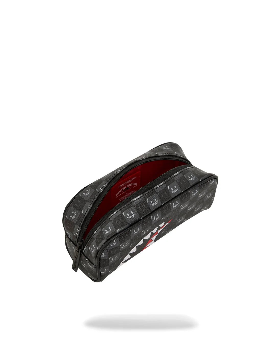SHARKS IN PARIS WTF BUBBLY BLACK CHECK POUCH-קלמר