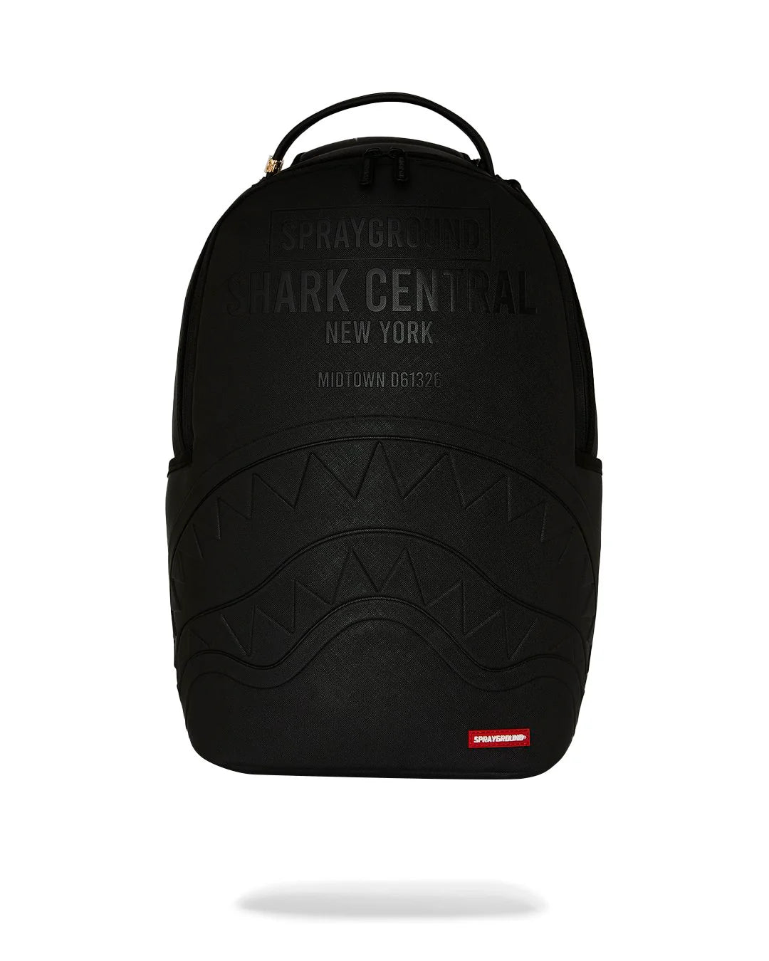 SHARK CENTRAL EMBOSSED BLACK NYLON BACKPACK-תיק שחור