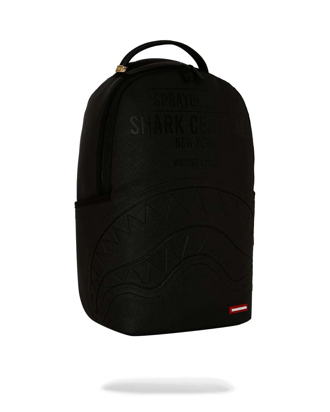 SHARK CENTRAL EMBOSSED BLACK NYLON BACKPACK-תיק שחור
