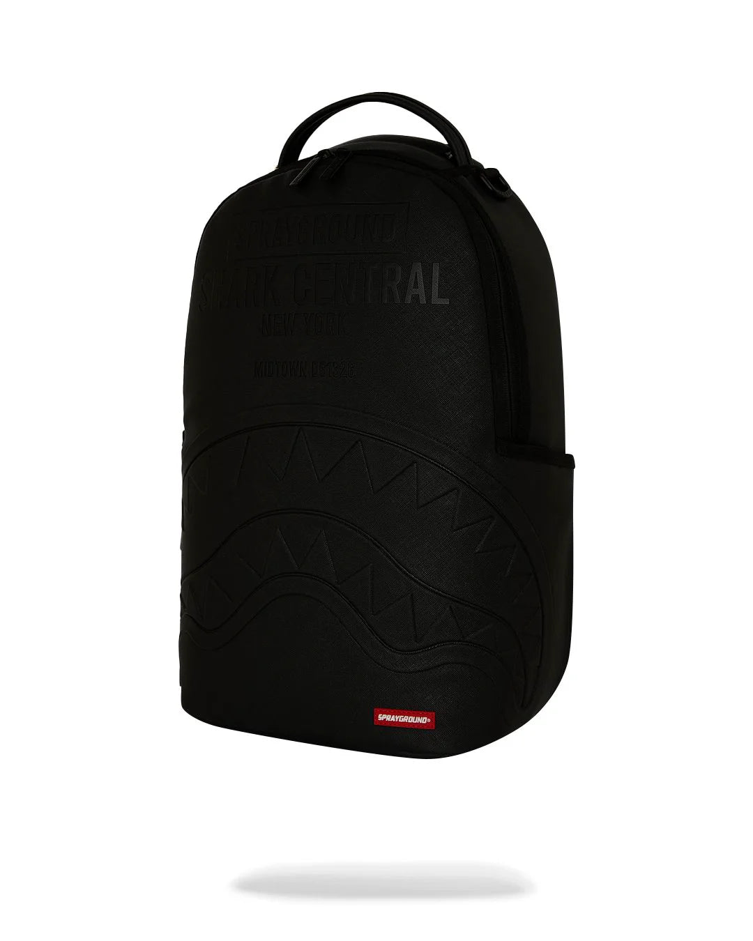 SHARK CENTRAL EMBOSSED BLACK NYLON BACKPACK-תיק שחור