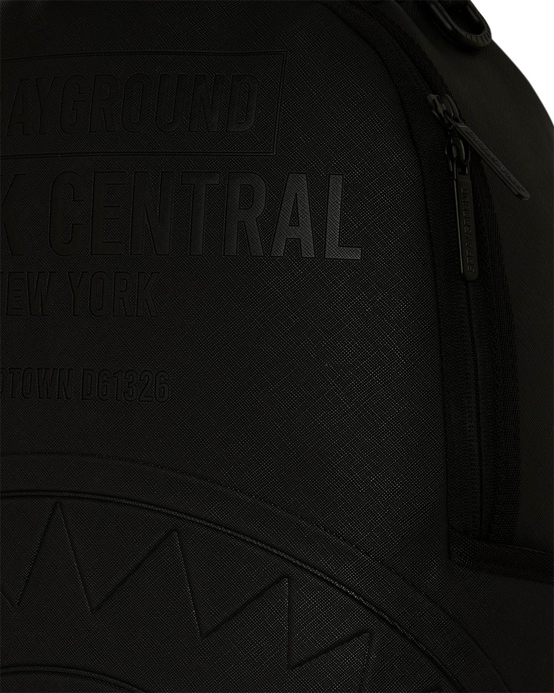 SHARK CENTRAL EMBOSSED BLACK NYLON BACKPACK-תיק שחור