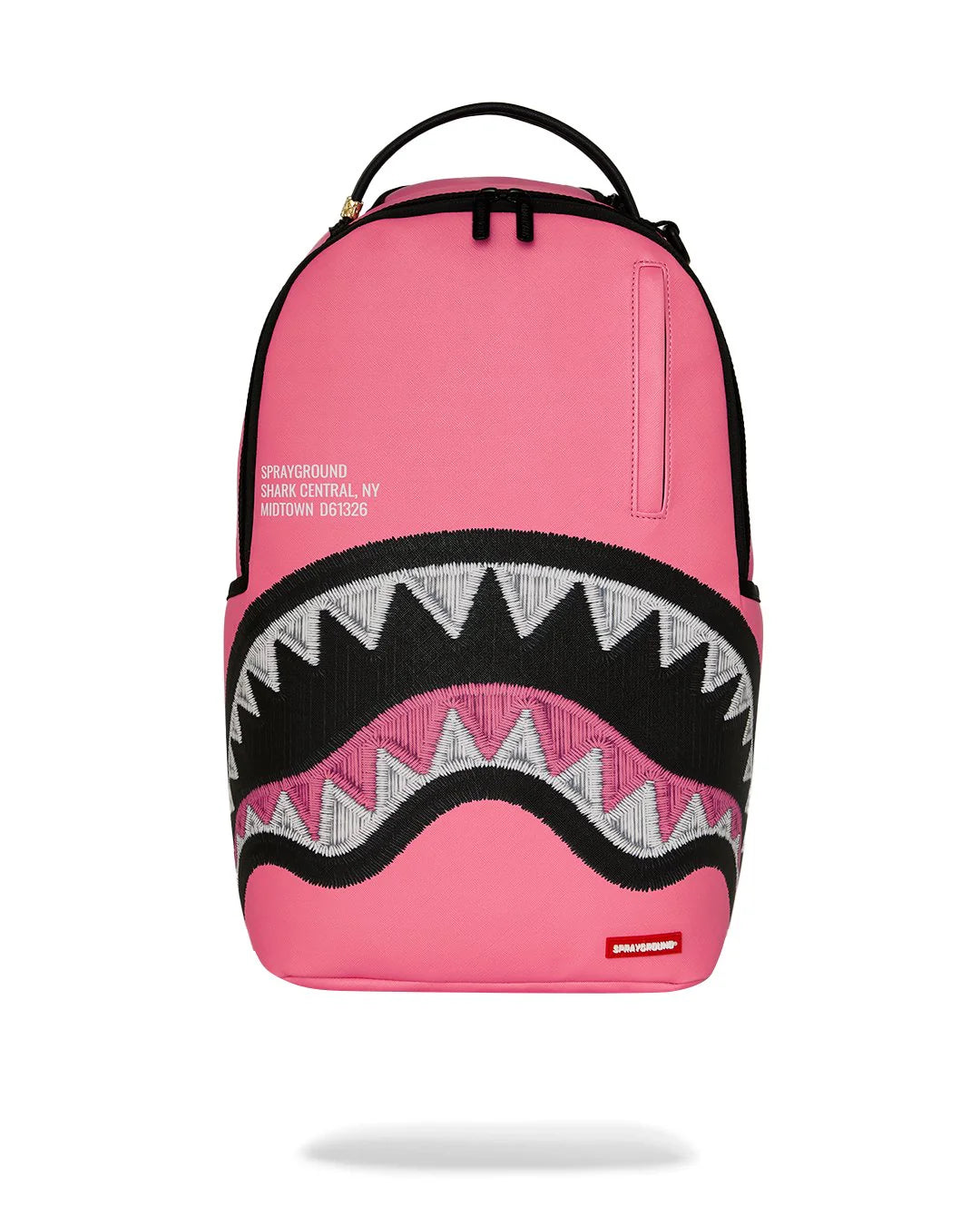 SHARK CENTRAL PINK EMBROIDERED SHARK BACKPACK-תיק ורוד פרימות