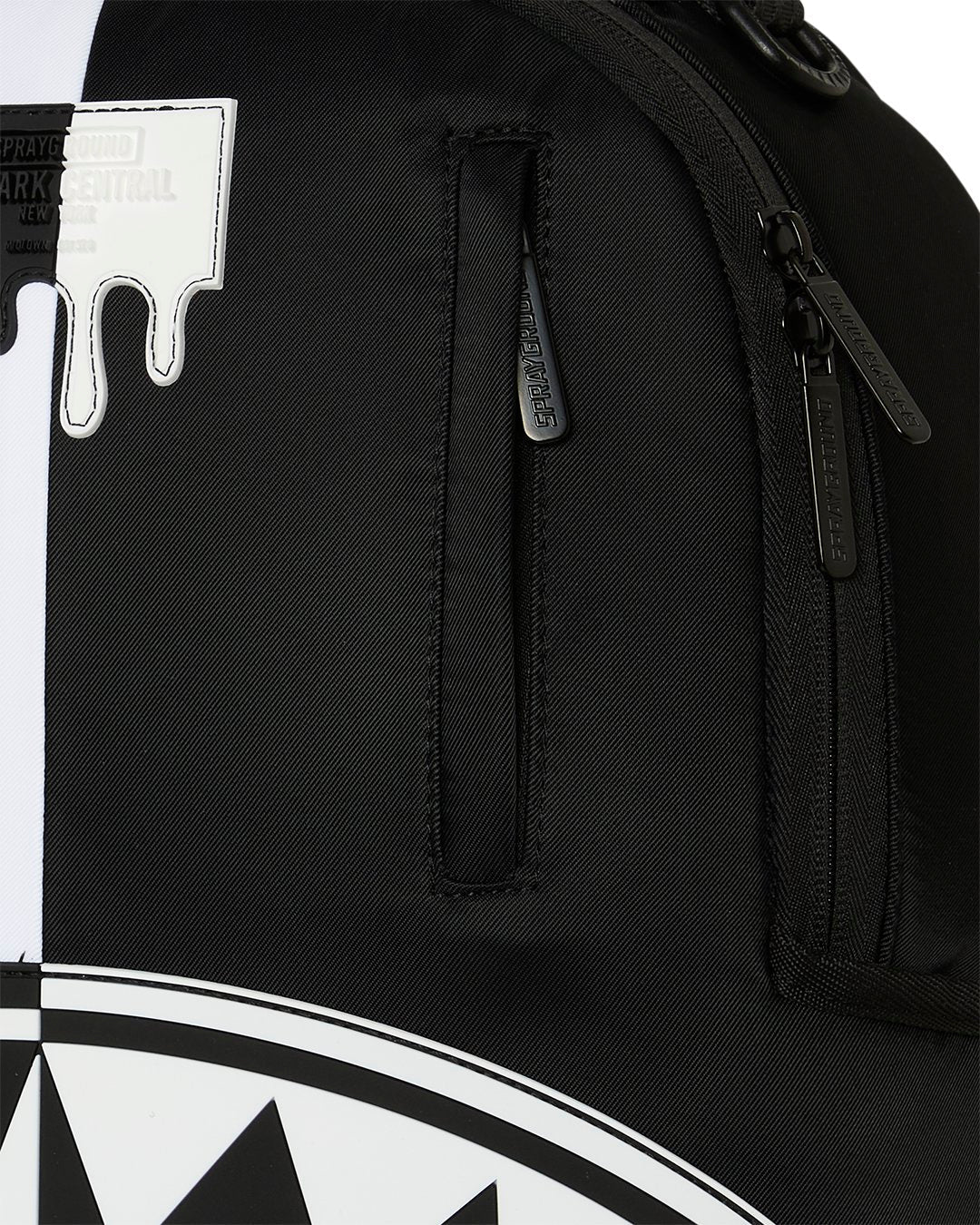 SHARK CENTRAL BLACK AND WHITE STENCIL BACKPACK