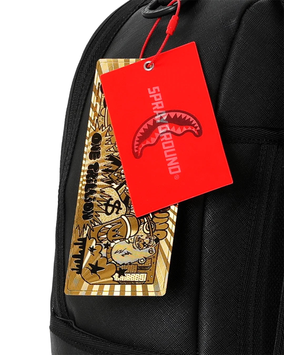 SHARK CENTRAL BLACK EMBROIDERED SHARK BACKPACK