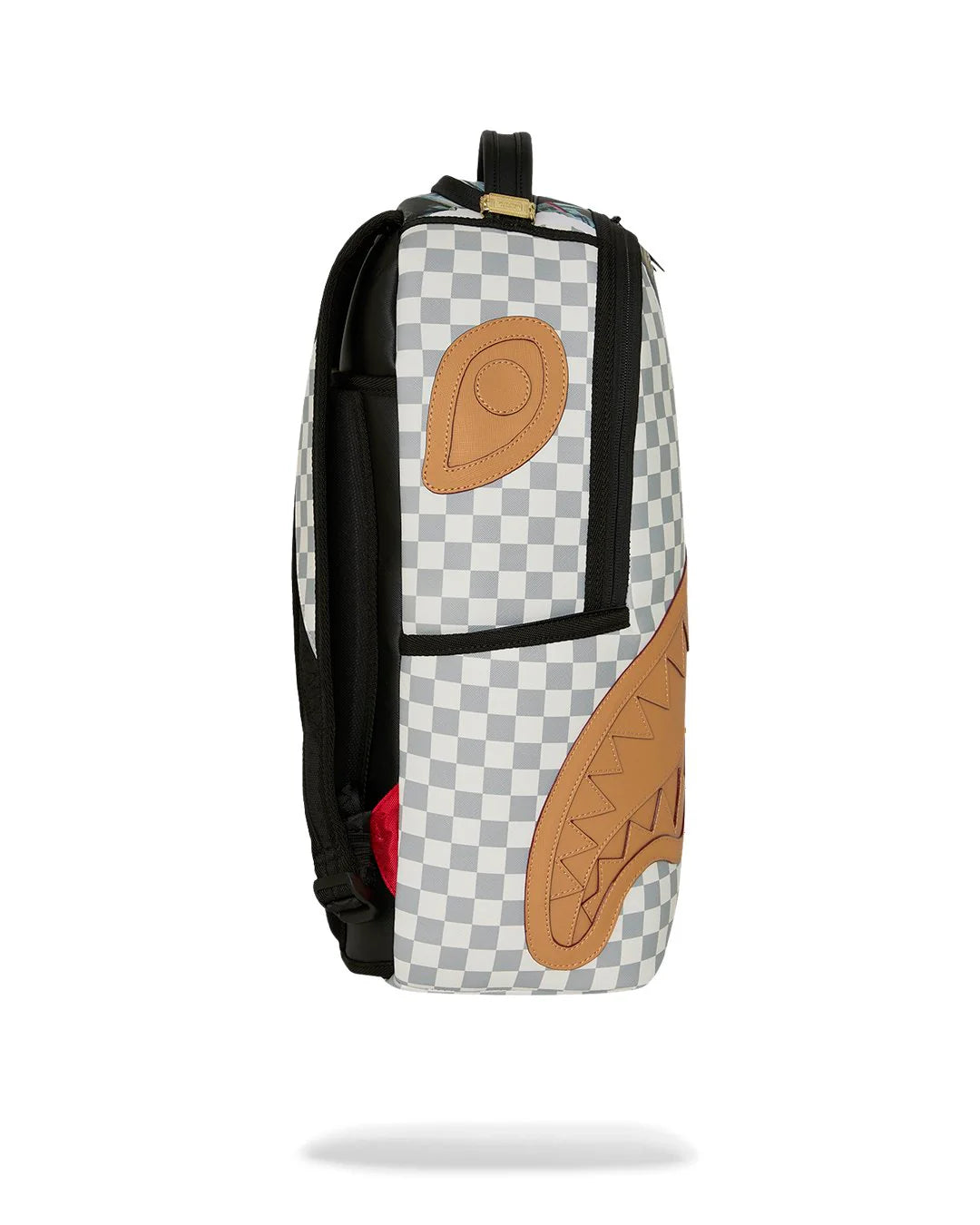 CREAM CHECK FULL OF CASH BACKPACK-תיק גב משבצות לבן ודולרים