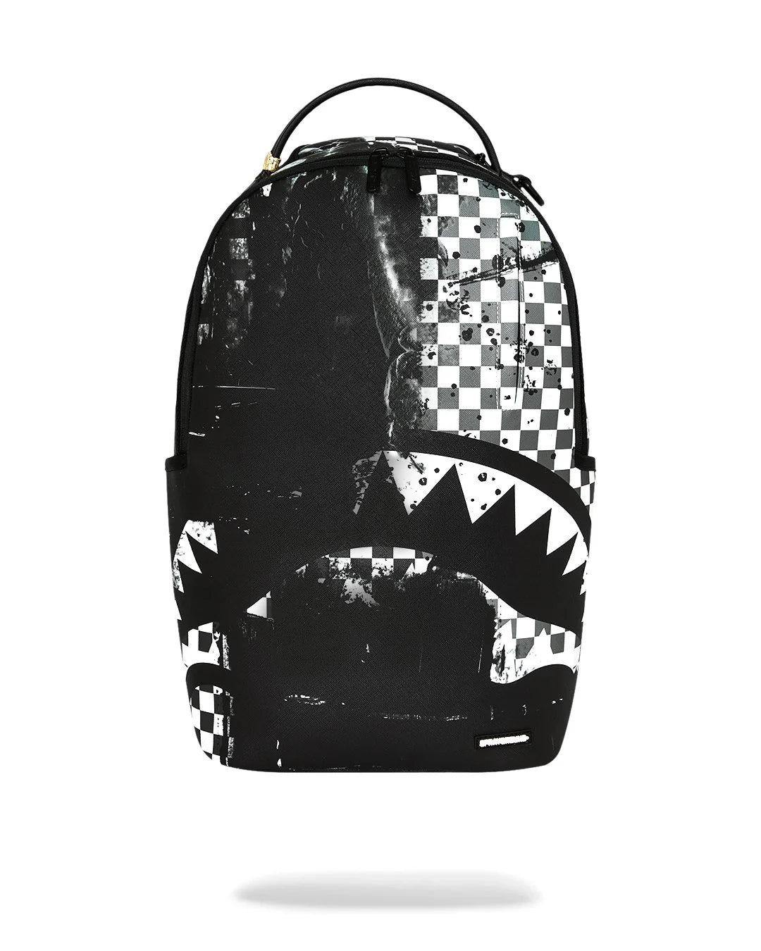 PAINTED OVER CHECK BACKPACK-תיק גב משבצות שחור