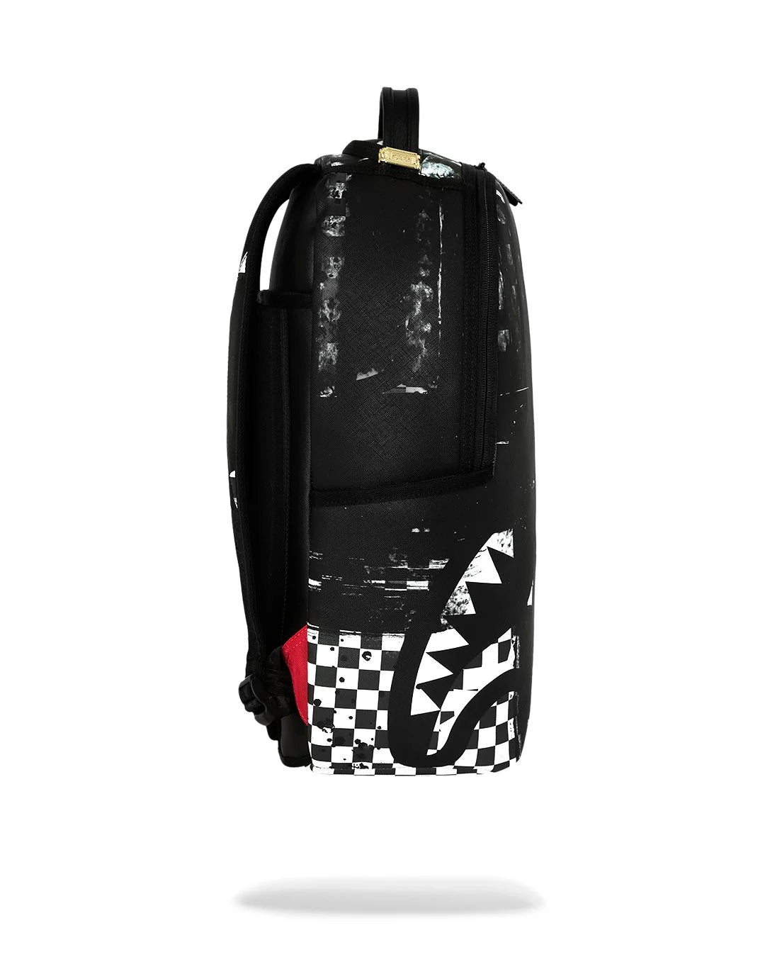 PAINTED OVER CHECK BACKPACK-תיק גב משבצות שחור