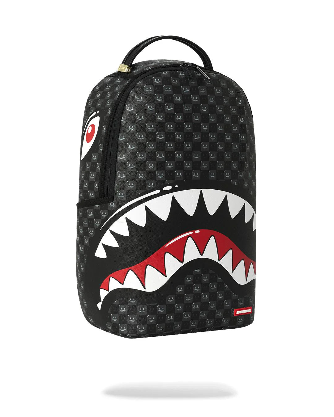 SHARKS IN PARIS WTF BUBBLY BLACK CHECK BACKPACK-תיק גב שחור עם סמיליים