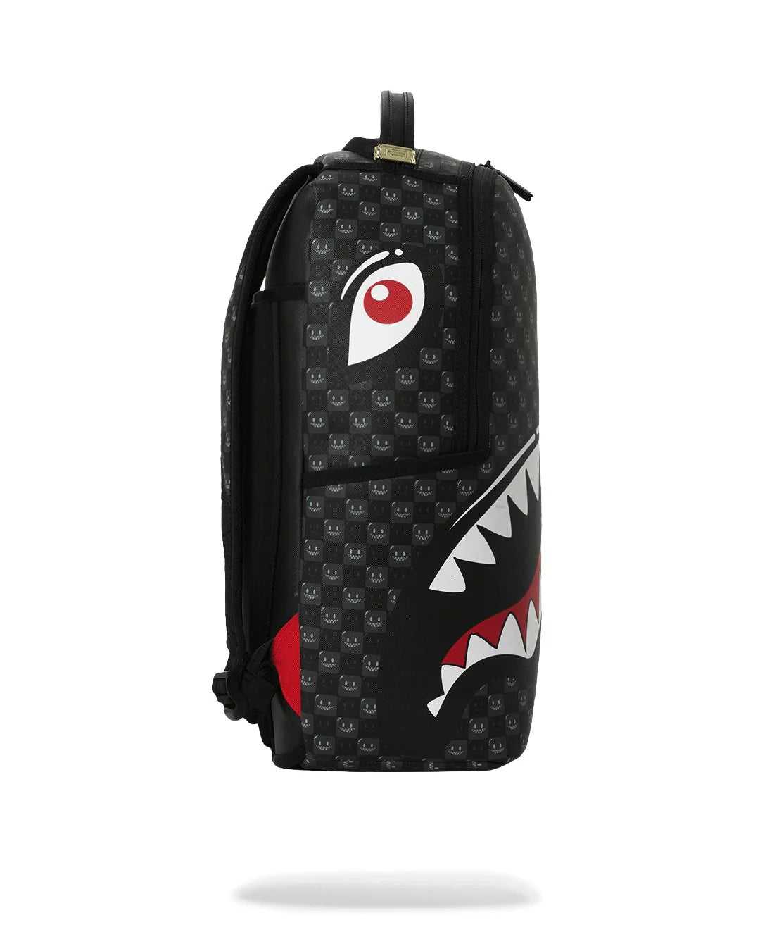 SHARKS IN PARIS WTF BUBBLY BLACK CHECK BACKPACK-תיק גב שחור עם סמיליים