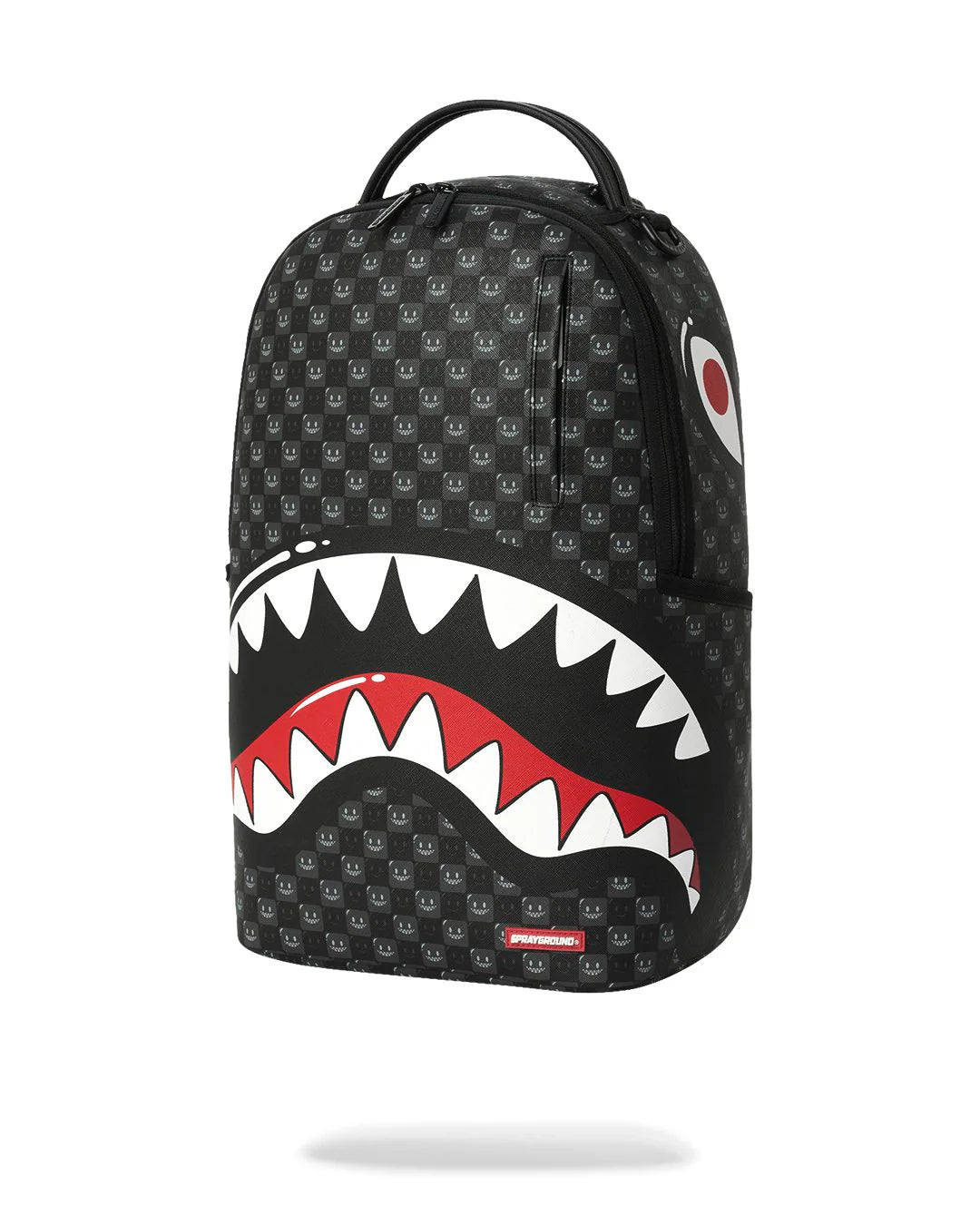 SHARKS IN PARIS WTF BUBBLY BLACK CHECK BACKPACK-תיק גב שחור עם סמיליים