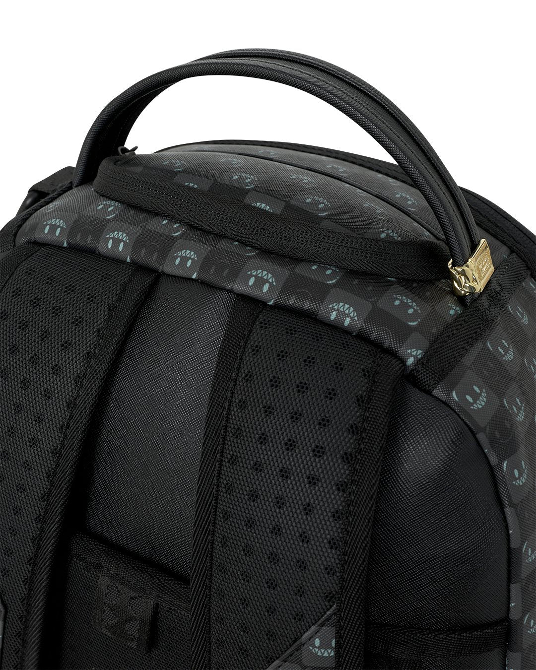 SHARKS IN PARIS WTF BUBBLY BLACK CHECK BACKPACK-תיק גב שחור עם סמיליים
