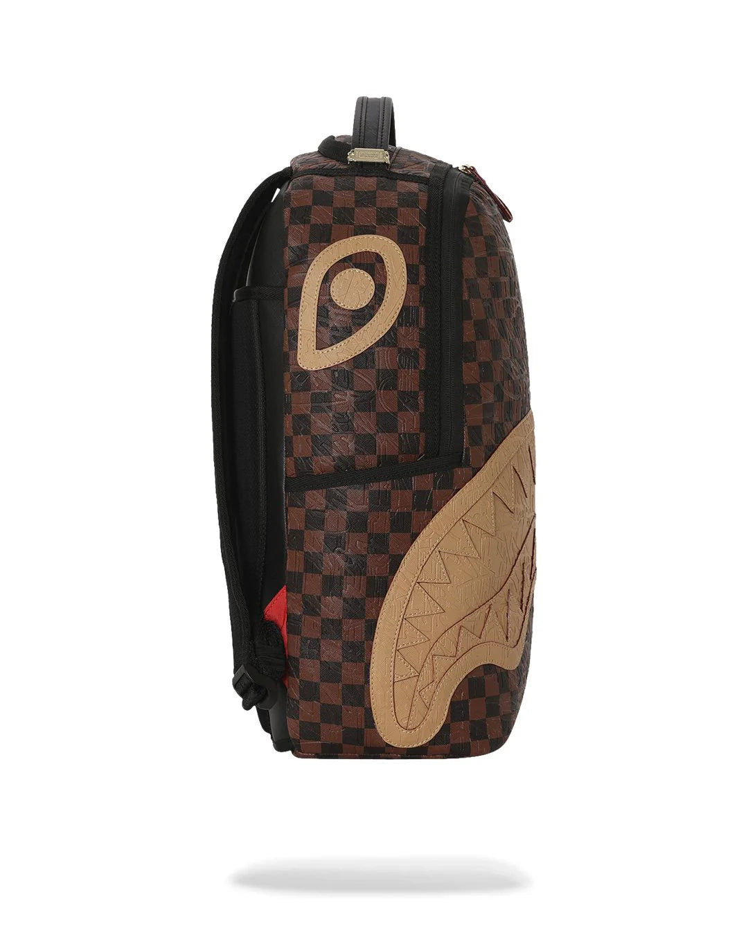EMBOSSED CHECK BROWN BACKPACK-תיק גה משבצות חום