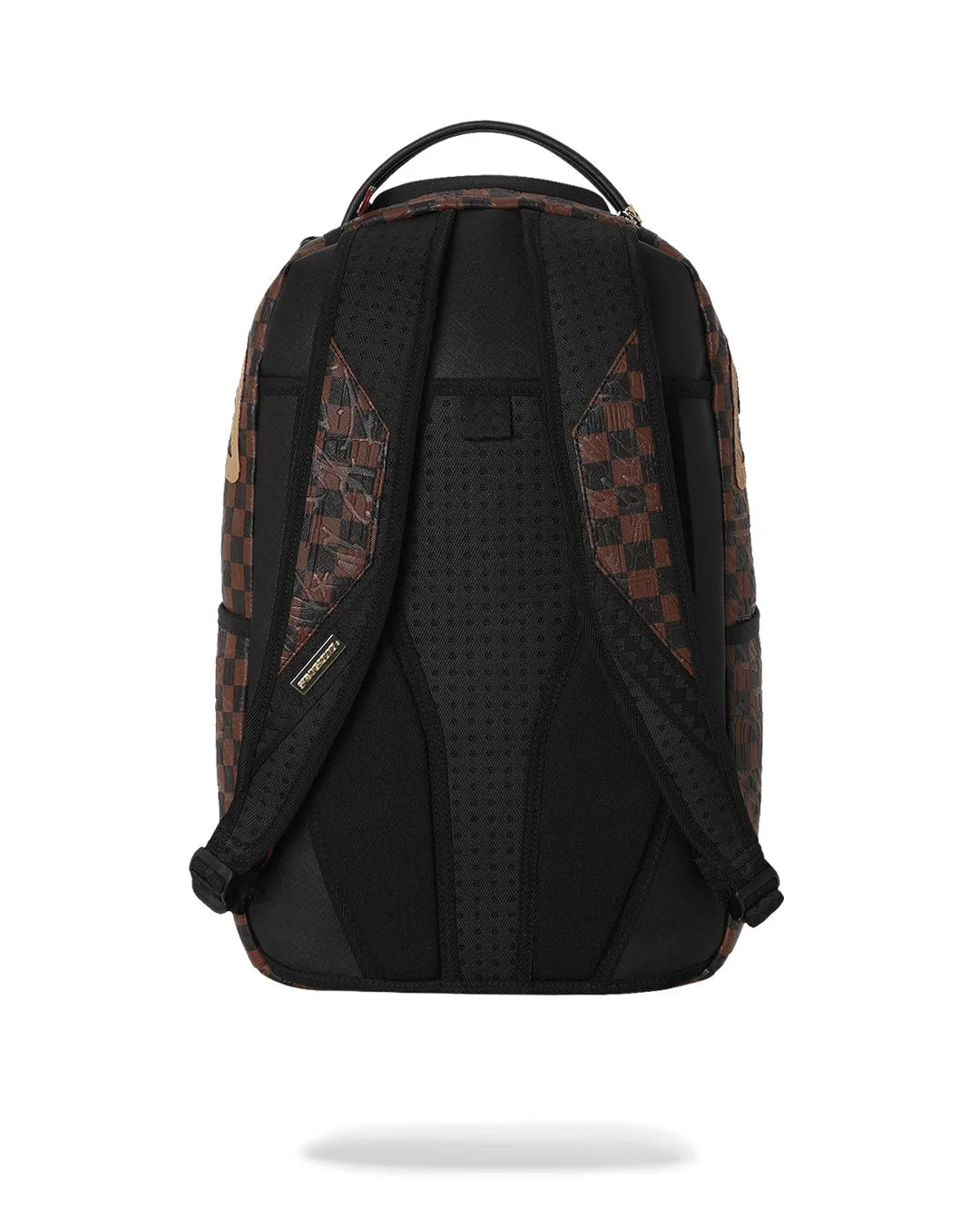 EMBOSSED CHECK BROWN BACKPACK-תיק גה משבצות חום