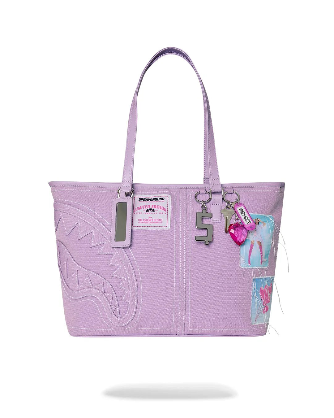 PURPLE CANVAS STITCH TOTE-תיק צד פרימות