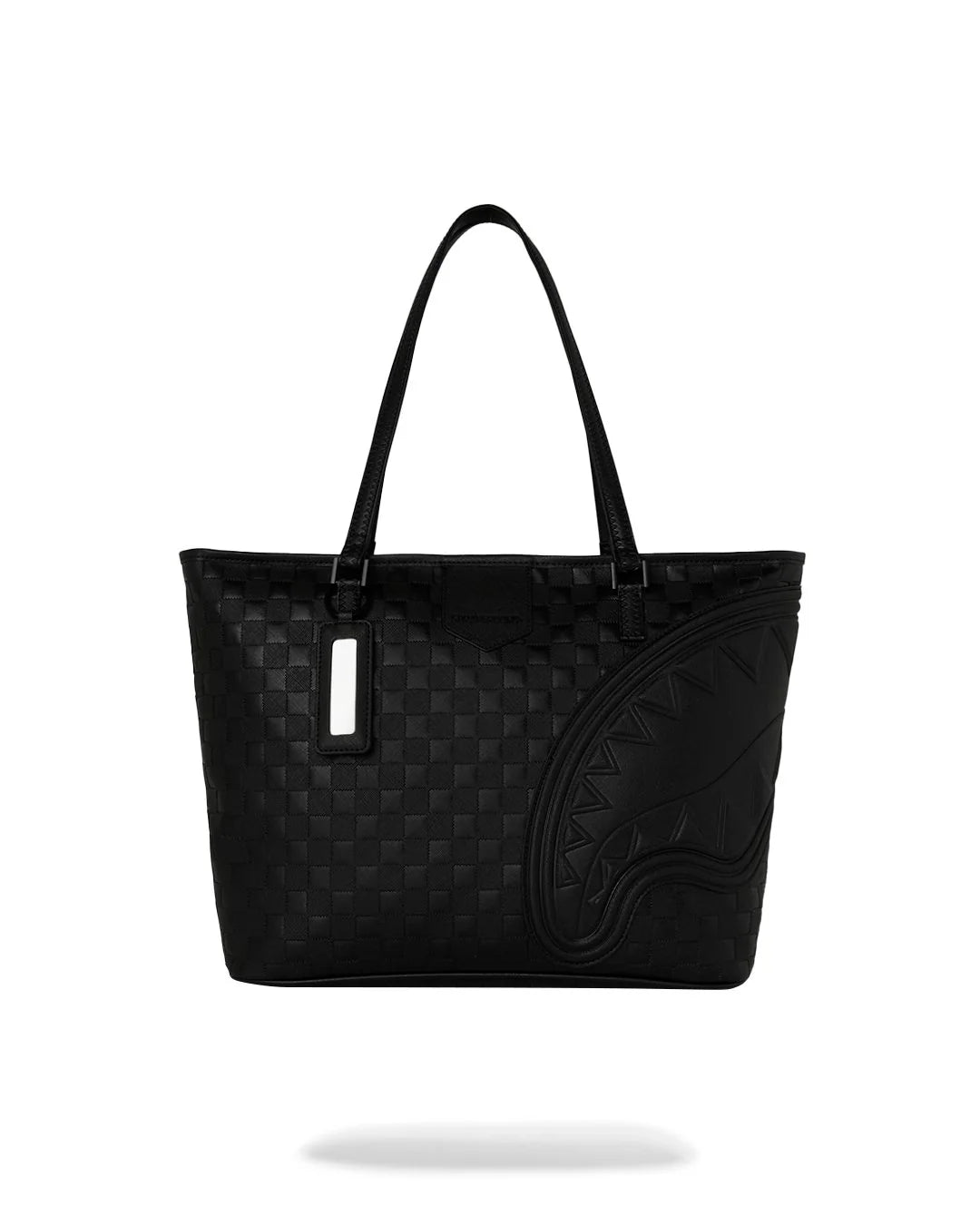 RAISED CHECK TOTE-תיק שחור טוט
