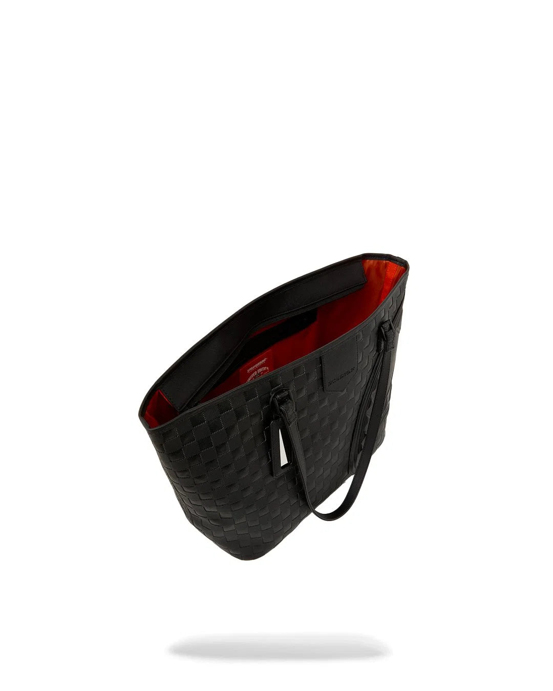 RAISED CHECK TOTE-תיק שחור טוט