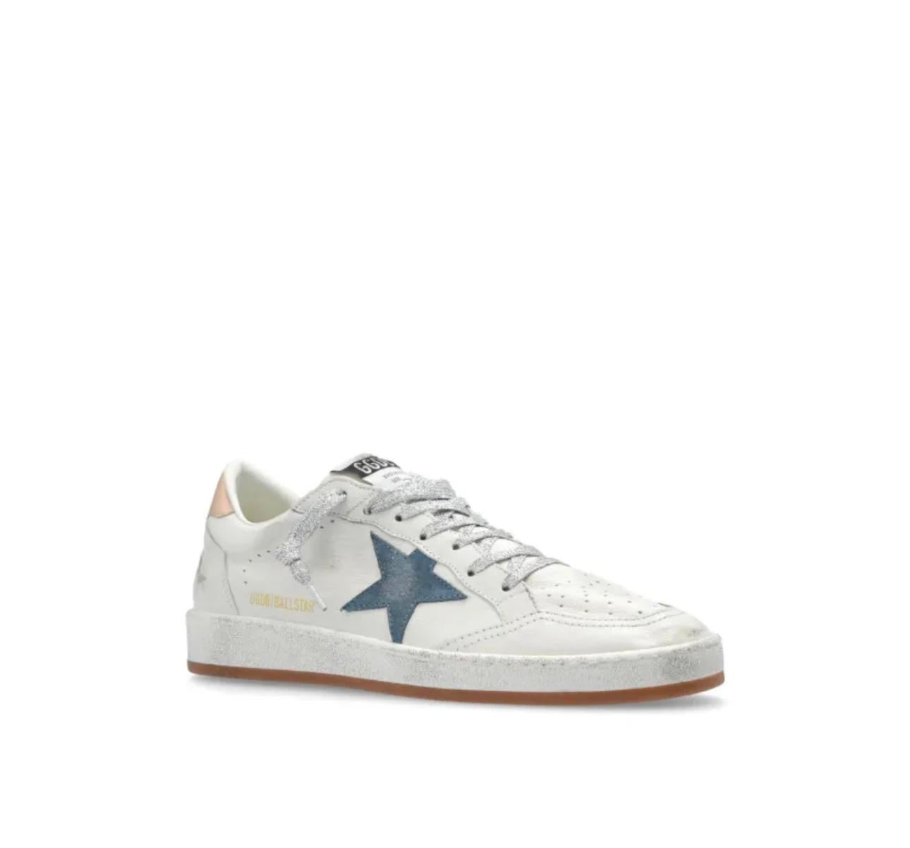 Golden goose-ball star distressed leather sneakers
