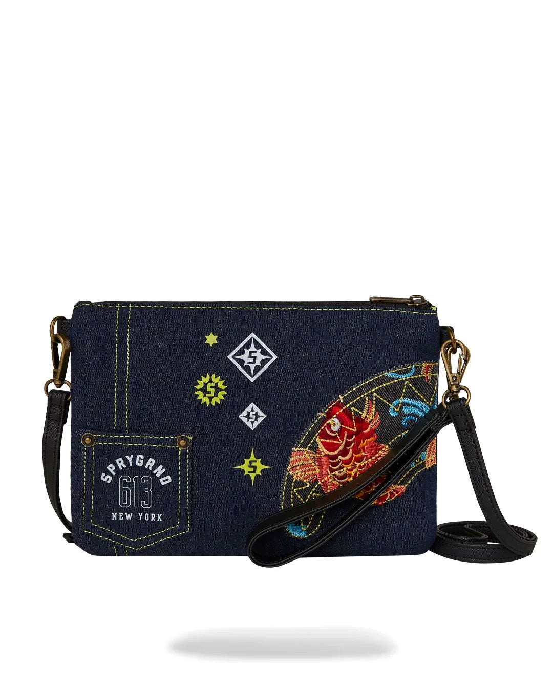 EVISU STYLE CROSSOVER CLUTCH