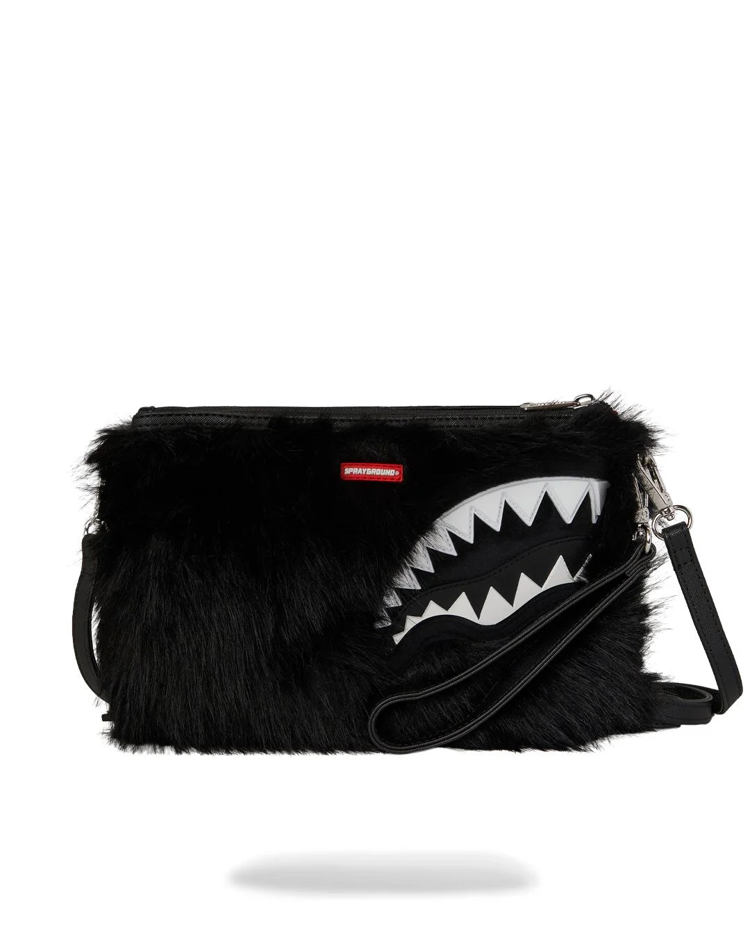 FUR CRAY BLACK CROSSOVER CLUTCH